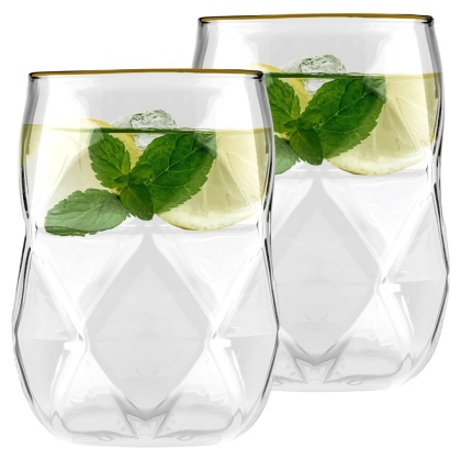 Komplet 2 szklanek 450ml Geo Gold Vialli Design