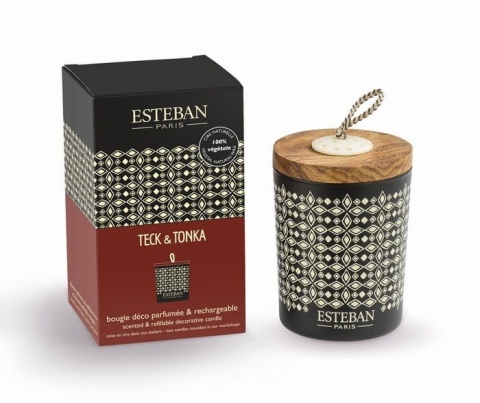 Świeca zapachowa Esteban dekoracyjna Teck and Tonka 180g