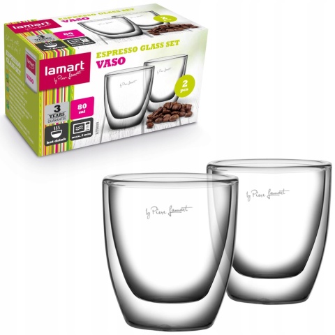 Szklanki ESPRESSO 80ml Lamart VASO LT9009 Borokrzemowe
