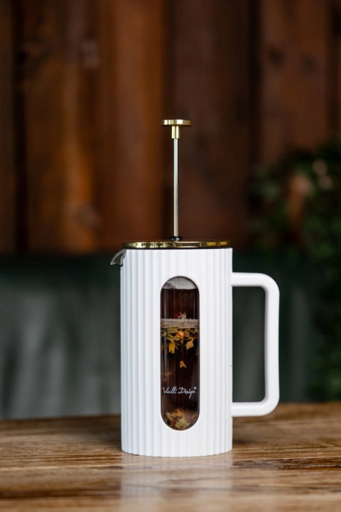 Zaparzacz do kawy i herbaty 1000 ml Vialli Design Livio BIAŁY 1708