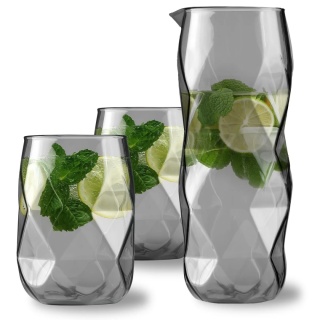 Zestaw karafka+2 szklanki 400ml Geo Graphite Vialli Design